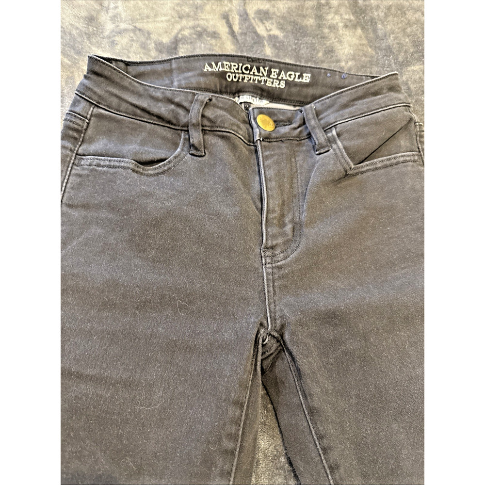 AMERICAN EAGLE Jeans Women’s Size 8 Black Hi Rise Jegging Super Stretch Denim - Picture 5 of 16
